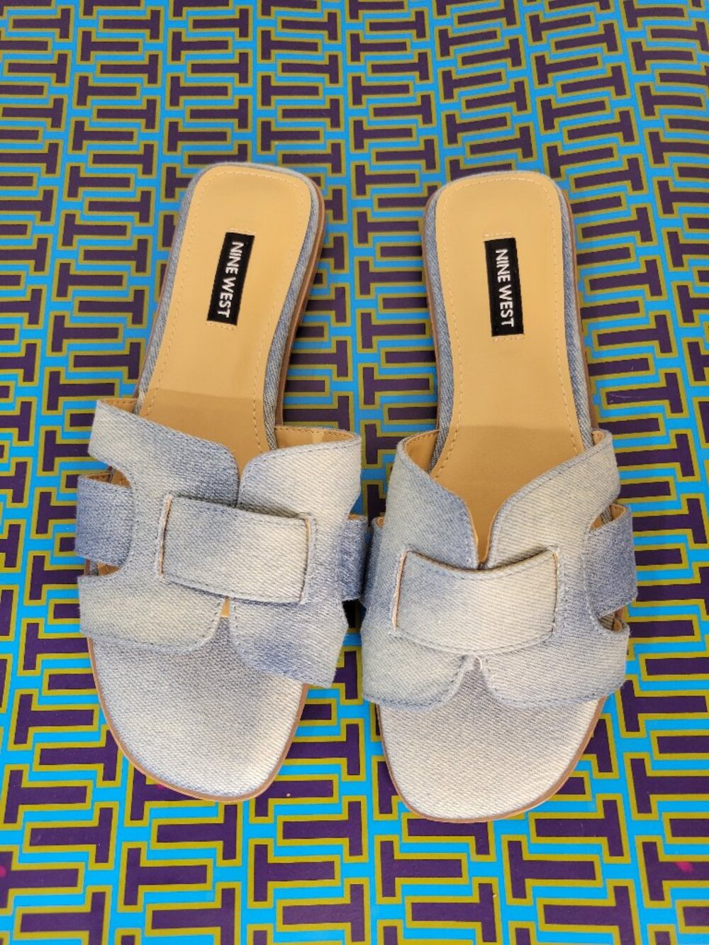 Nine West Light Denim Sandals NWT Sz 7.5